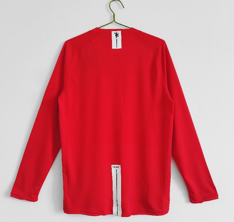 manchester united 2007/08 home long sleeve retro soccer jersey