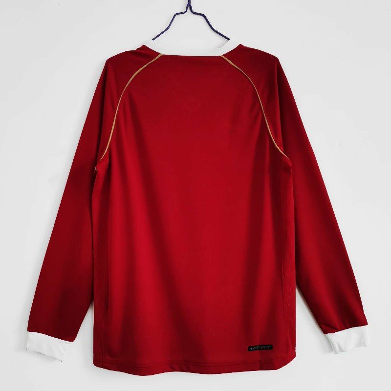 manchester united 2006/07 home long sleeve retro soccer jersey