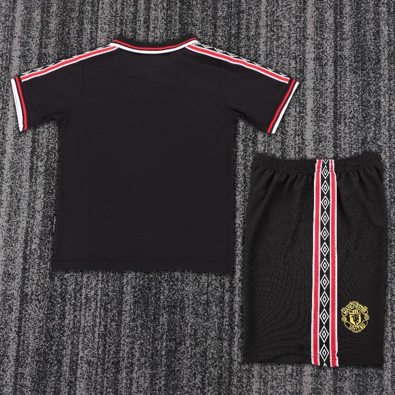 kids manchester united 1998 99 away soccer jersey