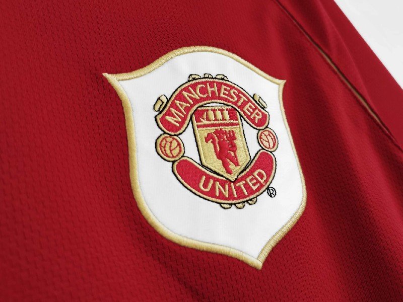 manchester united 2006/07 home long sleeve retro soccer jersey