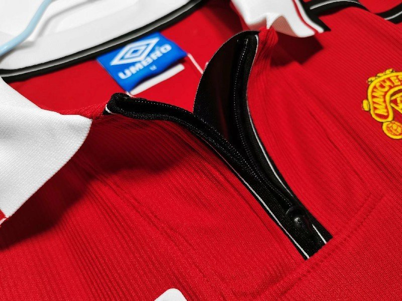 manchester united 1998/99 home long sleeve retro soccer jersey