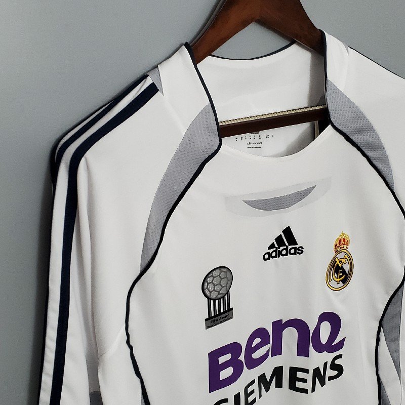 retro real madrid long sleeve 06/07 home retro real madrid long sleeve 06/07 home