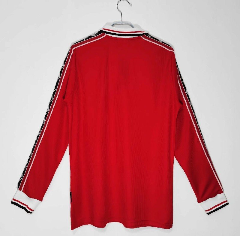 manchester united 1998/99 home long sleeve retro soccer jersey