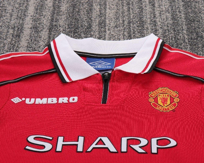 kids manchester united 1998 99 home soccer jersey